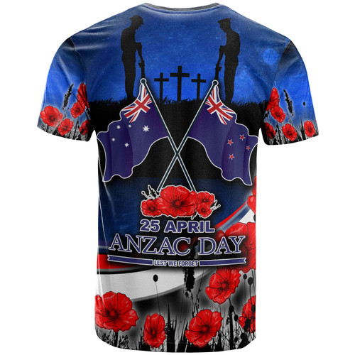 Anzac Day NZ Australia T-shirt -  Poppies Flowers 1 Anzac Day NZ Australia T-shirt -  Poppies Flowers 1