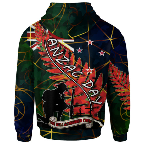 New Zealand Anzac Day Hoodie - Anzac Day "We Will Remember Them" Camouflage Curve Patterns Hoodie New Zealand Anzac Day Hoodie - Anzac Day "We Will Remember Them" Camouflage Curve Patterns Hoodie