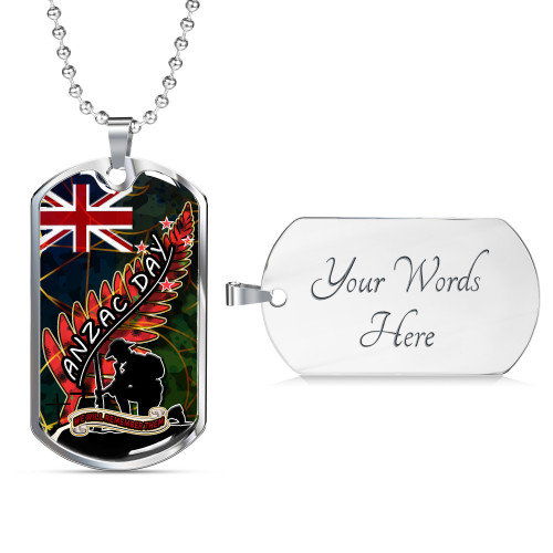 New Zealand Warriors Anzac Day Dog Tag - Anzac Day "We Will Remember Them" Camouflage Curve Patterns Dog Tag New Zealand Warriors Anzac Day Dog Tag - Anzac Day "We Will Remember Them" Camouflage Curve Patterns Dog Tag