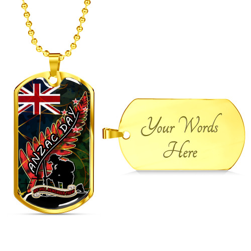 New Zealand Warriors Anzac Day Dog Tag - Anzac Day "We Will Remember Them" Camouflage Curve Patterns Dog Tag New Zealand Warriors Anzac Day Dog Tag - Anzac Day "We Will Remember Them" Camouflage Curve Patterns Dog Tag
