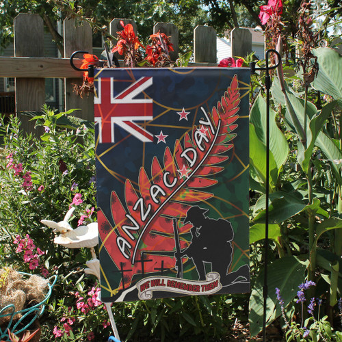 New Zealand Anzac Day Flag - Anzac Day "We Will Remember Them" Camouflage Curve Patterns Flag New Zealand Anzac Day Flag - Anzac Day "We Will Remember Them" Camouflage Curve Patterns Flag
