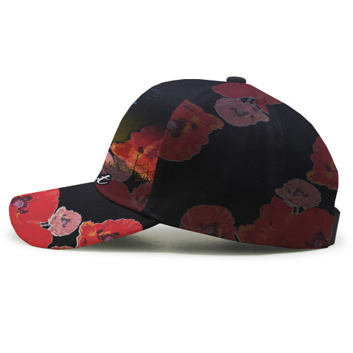 New Zealand Anzac Day Cap - Soldier With Poppies Flowers 2 New Zealand Anzac Day Cap - Soldier With Poppies Flowers 2