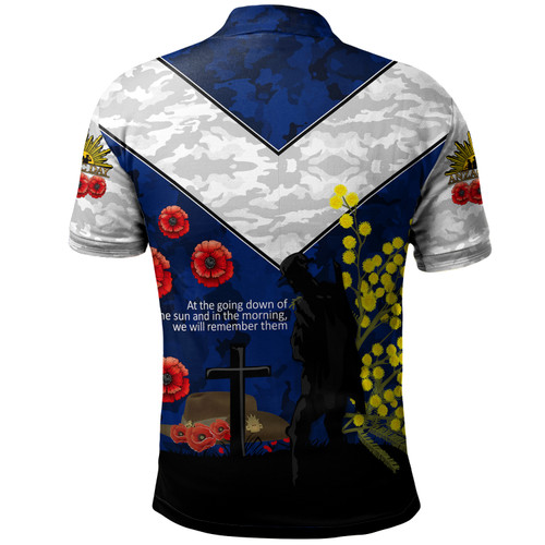 Australia Anzac Day Polo Shirt -  Poppies with Golden Wattle Flowers Lest We Forget 2 Australia Anzac Day Polo Shirt -  Poppies with Golden Wattle Flowers Lest We Forget 2