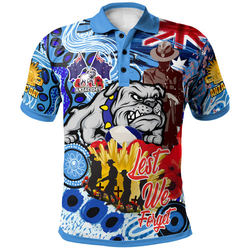Australia Canterbury-Bankstown Anzac Polo Shirt - Lest We Forget Australian and New Zealand Army Corps Aboriginal Inspired Patterns