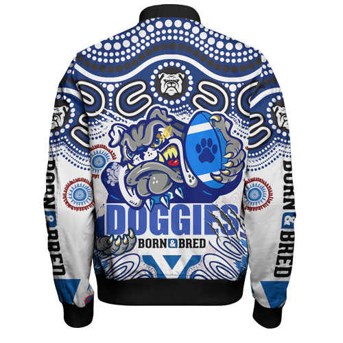 Australia City of Canterbury Bankstown Custom Bomber Jacket - Indigenous Doggies "Born & Bred" Bomber Jacket Australia City of Canterbury Bankstown Custom Bomber Jacket - Indigenous Doggies "Born & Bred" Bomber Jacket