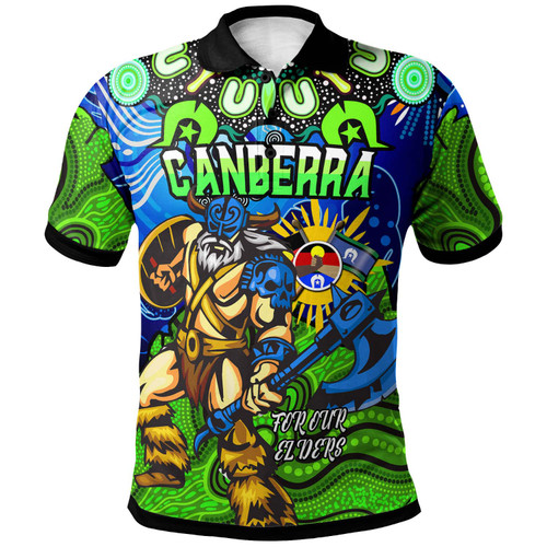 Canberra Raiders Naidoc Custom Polo Shirt - Aboriginal Inspired Torres Strait Polo Shirt