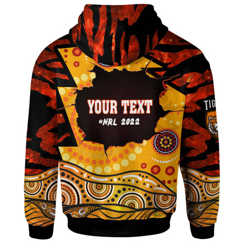 Wests Tigers Hoodie - Custom West Wests Tigers Aboriginal Inspired Style with Tiger Stripes Patterns Wests Tigers Hoodie - Custom West Wests Tigers Aboriginal Inspired Style with Tiger Stripes Patterns