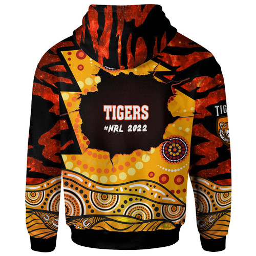 Wests Tigers Hoodie - Custom West Wests Tigers Aboriginal Inspired Style with Tiger Stripes Patterns Wests Tigers Hoodie - Custom West Wests Tigers Aboriginal Inspired Style with Tiger Stripes Patterns