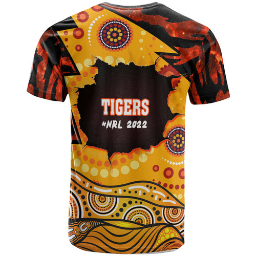 Wests Tigers T-Shirt - Custom West Wests Tigers Aboriginal Inspired Style with Tiger Stripes Patterns Wests Tigers T-Shirt - Custom West Wests Tigers Aboriginal Inspired Style with Tiger Stripes Patterns