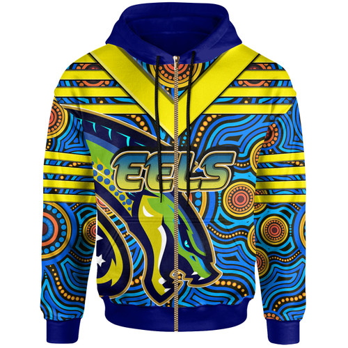 Parramatta Eels Hoodie - Custom Electric Eel With Aboriginal Inspired Patterns Hoodie Parramatta Eels Hoodie - Custom Electric Eel With Aboriginal Inspired Patterns Hoodie