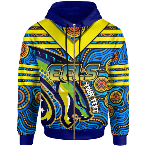 Parramatta Eels Hoodie - Custom Electric Eel With Aboriginal Inspired Patterns Hoodie Parramatta Eels Hoodie - Custom Electric Eel With Aboriginal Inspired Patterns Hoodie