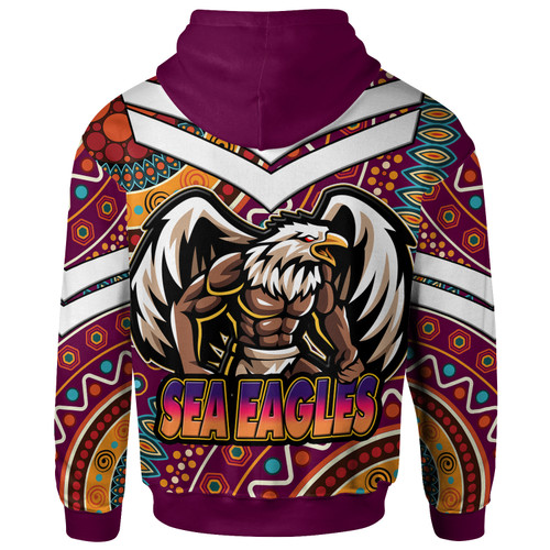 Australia Sea Eagles Hoodie - Custom Eagle Strong With Aboriginal Inspired Patterns Hoodie Australia Sea Eagles Hoodie - Custom Eagle Strong With Aboriginal Inspired Patterns Hoodie