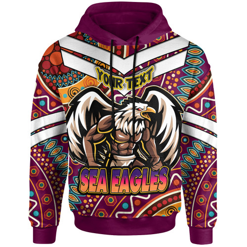 Australia Sea Eagles Hoodie - Custom Eagle Strong With Aboriginal Inspired Patterns Hoodie Australia Sea Eagles Hoodie - Custom Eagle Strong With Aboriginal Inspired Patterns Hoodie