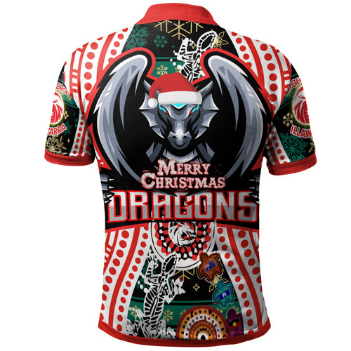 Illawarra and St George Indigenous Christmas Custom Polo Shirt - Merry Christmas Illawarra and St George Polo Shirt Illawarra and St George Indigenous Christmas Custom Polo Shirt - Merry Christmas Illawarra and St George Polo Shirt