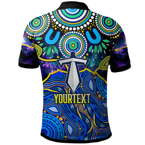Gold Coast Titans Polo Shirt - Custom Titans Indigenous Dot Painting Style Gold Coast Titans Polo Shirt - Custom Titans Indigenous Dot Painting Style