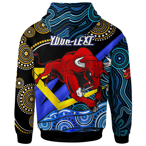 North Queensland Cowboys Hoodie - Custom Queensland North Queensland Cowboys with Aboriginal Inspired Dot Painting Style North Queensland Cowboys Hoodie - Custom Queensland North Queensland Cowboys with Aboriginal Inspired Dot Painting Style