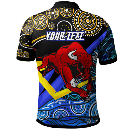 North Queensland Cowboys Polo Shirt - Custom North Queensland Cowboys with Dot Painting Style North Queensland Cowboys Polo Shirt - Custom North Queensland Cowboys with Dot Painting Style