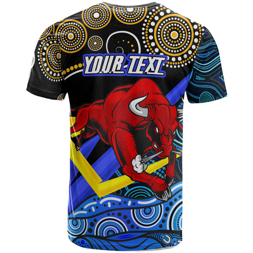 North Queensland Cowboys T-shirt - Custom Queensland North Queensland Cowboys with Aboriginal Inspired Dot Painting Style North Queensland Cowboys T-shirt - Custom Queensland North Queensland Cowboys with Aboriginal Inspired Dot Painting Style