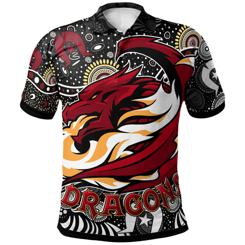 St. George Illawarra Dragons Polo Shirt - Custom Dragons Pattern Naidoc Week Polo Shirt