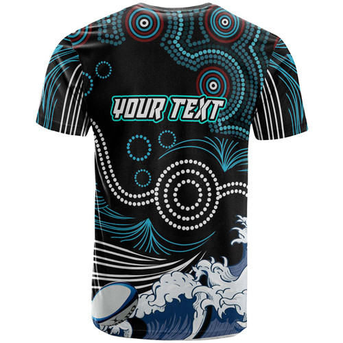 Cronulla-Sutherland Sharks T-shirt - Custom Impetuous Cronulla-Sutherland Sharks with Ball and Aboriginal Inspired Dot Painting Art Cronulla-Sutherland Sharks T-shirt - Custom Impetuous Cronulla-Sutherland Sharks with Ball and Aboriginal Inspired Dot Painting Art