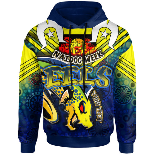 Parramatta Eels Hoodie - Custom Naidoc Week Parramatta Eels With Aboriginal Inspired Pattern ''Get up, Stand Up, Show Up' Hoodie