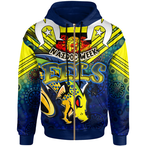 Parramatta Eels Hoodie - Custom Naidoc Week Parramatta Eels With Aboriginal Inspired Pattern ''Get up, Stand Up, Show Up' Hoodie