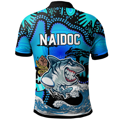 Cronulla-Sutherland Sharks Polo Shirt - Custom Naidoc Cronulla-Sutherland Sharks No Rules Zone Ball Torres Strait with Aboriginal Inspired Culture