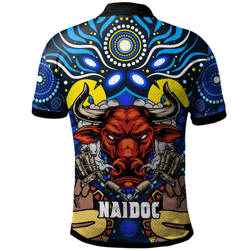 North Queensland Cowboys Naidoc Custom Polo Shirt - Aboriginal Inspired Dot Painting Style Polo Shirt