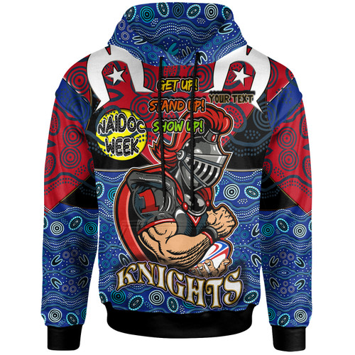 Newcastle Knights Hoodie - Custom Naidoc Week Newcastle Knights Ball With Aboriginal Inspired Background Hoodie Newcastle Knights Hoodie - Custom Naidoc Week Newcastle Knights Ball With Aboriginal Inspired Background Hoodie
