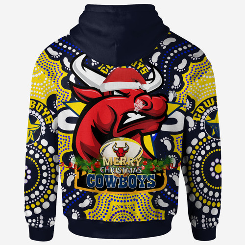 North Queensland Christmas Custom Hoodie - Merry Christmas North Queensland With Dot Art Painting Footprints North Queensland Christmas Custom Hoodie - Merry Christmas North Queensland With Dot Art Painting Footprints
