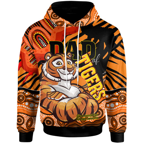 Wests Tigers Hoodie - Custom Father's Day Tigers with Pattern Dad Of Tigers and Ball Hoodie