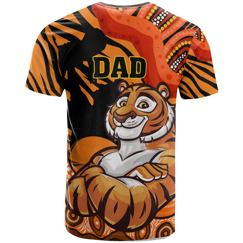 Wests Tigers T-shirt - Custom Father's Day West Wests Tigers with Aboriginal Inspired Pattern Dad Of Wests Tigers and Ball T-shirt Wests Tigers T-shirt - Custom Father's Day West Wests Tigers with Aboriginal Inspired Pattern Dad Of Wests Tigers and Ball T-shirt