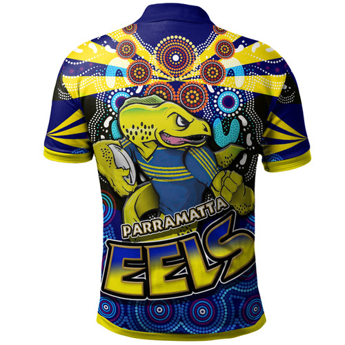 Parramatta Eels Polo Shirt - Custom Father's Day With Aboriginal Inspired Daddy Parramatta Eels Best Dad Ever Dad We Love You Quotes Polo Shirt
