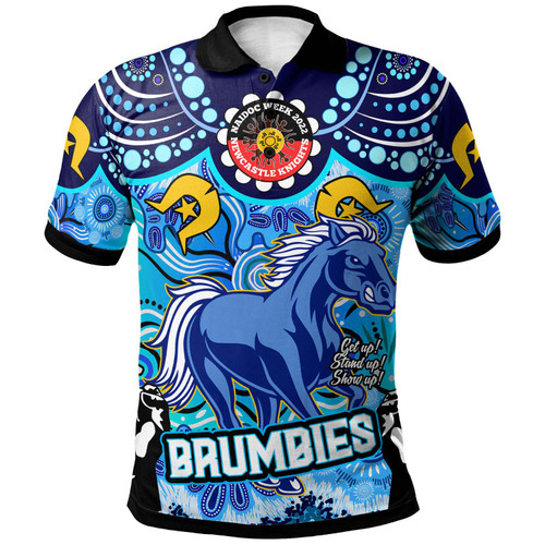 Brumbies Rugby Polo Shirt - Custom Naidoc Week Brumbies with Aboriginal Indigenous Culture Polo Shirt