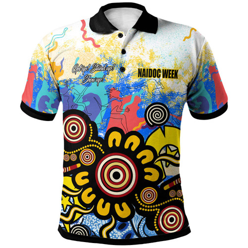 Australia Naidoc Week Polo Shirt - Custom Celebrate Naidoc Aboriginal Inspired Culture with Torres Strait Flag Colour Polo Shirt