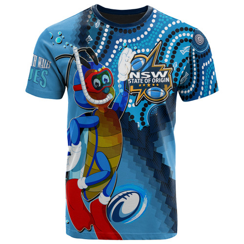 New South Wales Rugby League Team T-shirt - Custom NSW New South Wales Blues Dreaming Cockroaches State Of Origin Aboriginal T-shirt