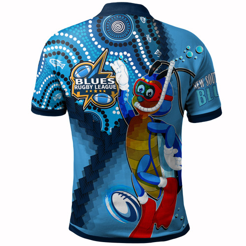 New South Wales League Team Polo Shirt - Custom NSW New South Wales Blues Dreaming Cockroaches  Polo Shirt New South Wales League Team Polo Shirt - Custom NSW New South Wales Blues Dreaming Cockroaches  Polo Shirt
