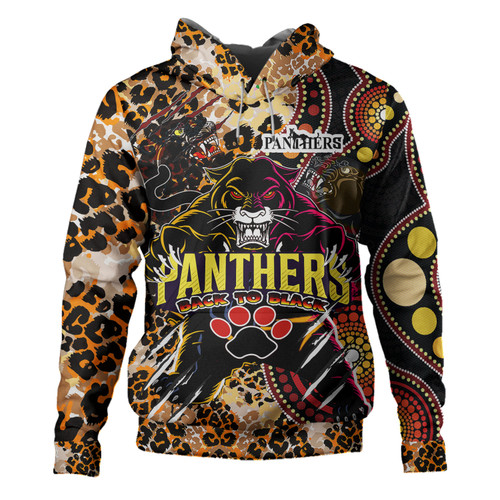 Penrith Panthers Custom Hoodie - Indigenous Wild Black Penrith Back To Black Scratch Style