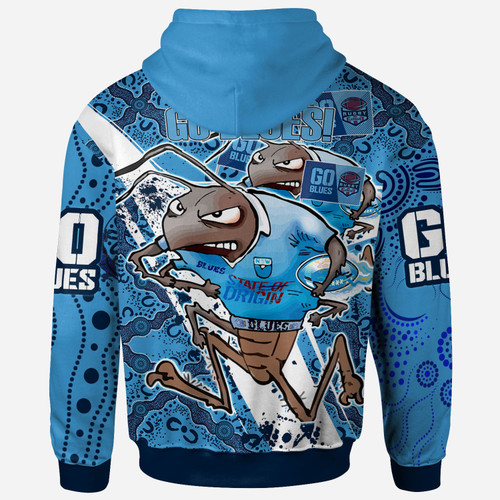 New South Wales League Team Hoodie - Custom NSW Blues Super Cockroaches With Culture  Hoodie New South Wales League Team Hoodie - Custom NSW Blues Super Cockroaches With Culture  Hoodie