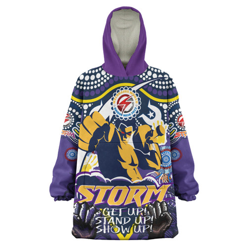 Melbourne Naidoc Week Snug Hoodie - Indigenous Melbourne Get up! Stand up! Show up! Oodie Blanket