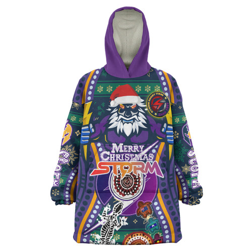 Melbourne Christmas Snug Hoodie - Custom Merry Christmas Indigenous Melbourne Oodie Blanket