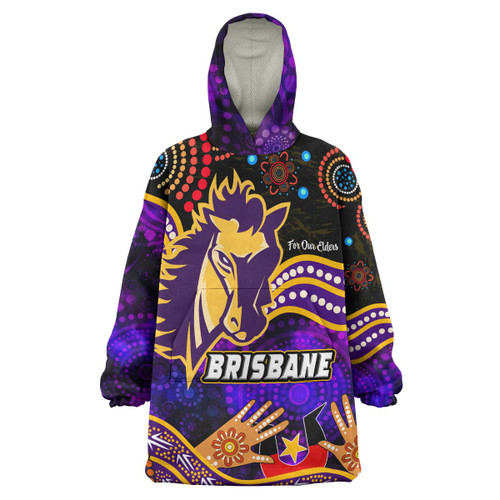 Brisbane Broncos Naidoc Week Custom Snug Hoodie - Australia Naidoc Week and Torres Strait Islander Oodie Blanket