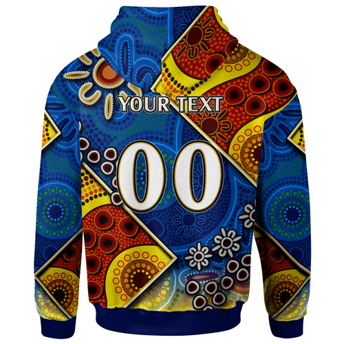 Parramatta Eels Hoodie - Custom Parramatta Eels Ball With Aboriginal Inspired Art Personalised Player And Number Hoodie
