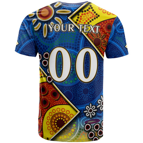 Parramatta Eels T-Shirt - Custom Parramatta Eels Ball With Aboriginal Inspired Art Personalised Player And Number T-Shirt Parramatta Eels T-Shirt - Custom Parramatta Eels Ball With Aboriginal Inspired Art Personalised Player And Number T-Shirt