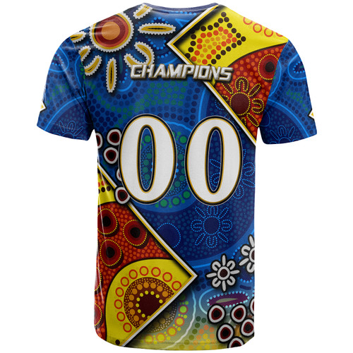 Parramatta Eels T-Shirt - Custom Parramatta Eels Ball With Aboriginal Inspired Art Personalised Player And Number T-Shirt Parramatta Eels T-Shirt - Custom Parramatta Eels Ball With Aboriginal Inspired Art Personalised Player And Number T-Shirt