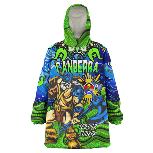 Canberra Raiders Naidoc Custom Snug Hoodie - Aboriginal Inspired Torres Strait Oodie Blanket