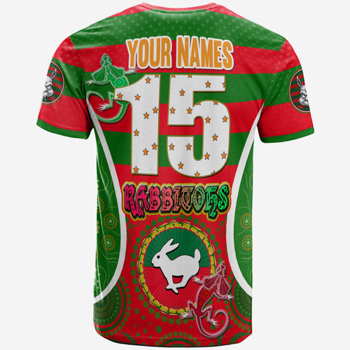 Australia South Sydney Rabbitohs Custom T-Shirt - 100% South Personalised Player And Number Indigenous T-Shirt Australia South Sydney Rabbitohs Custom T-Shirt - 100% South Personalised Player And Number Indigenous T-Shirt