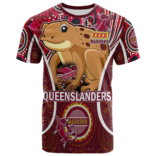 Queensland Team T-Shirt - Custom QLD Maroons Cane Toads With Art Personalised Player And Number T-Shirt