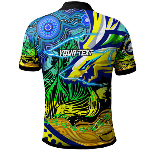 Parramatta Eels Polo Shirt - Custom Electric Parramatta Eels with Aboriginal Inspired Dot Painting Player And Number Polo Shirt