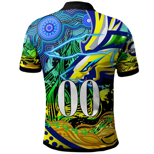Parramatta Eels Polo Shirt - Custom Electric Parramatta Eels with Aboriginal Inspired Dot Painting Player And Number Polo Shirt